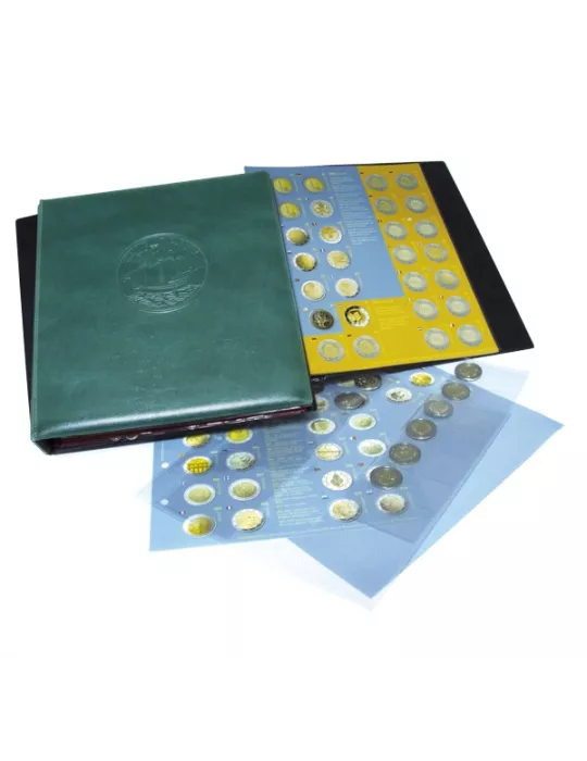 Album 2€ commémoratifs 2004-2023 : 2 Reliures Caravelle garnies des recharges 2€ (2004/2023)