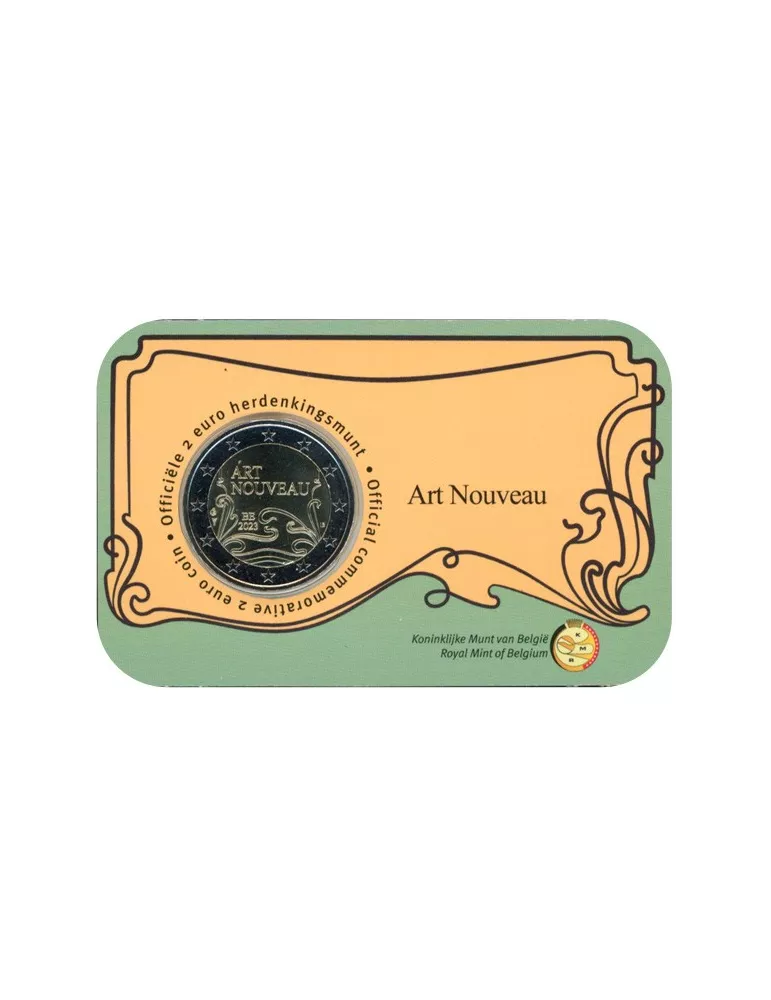 BU : 2 EURO COMMEMORATIVE 2023 COINCARD : BELGIQUE - ART NOUVEAU (Version flamande)