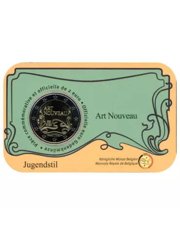 BU : 2 EURO COMMEMORATIVE 2023 COINCARD : BELGIQUE - ART NOUVEAU (Version francophone)
