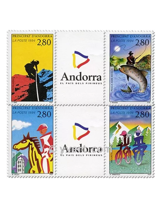 n° 450A/450B - Timbre Andorre Poste