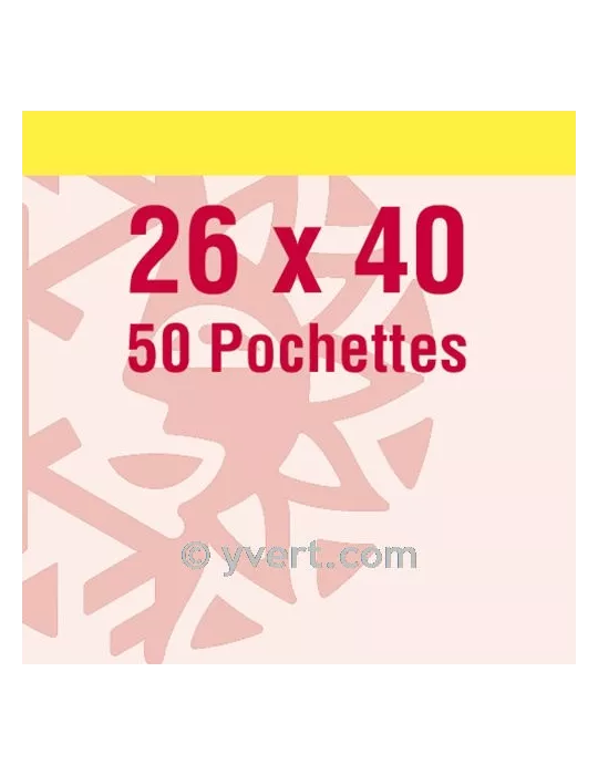 Pochettes simple soudure - Lxh:26x40mm (Fond transparent)