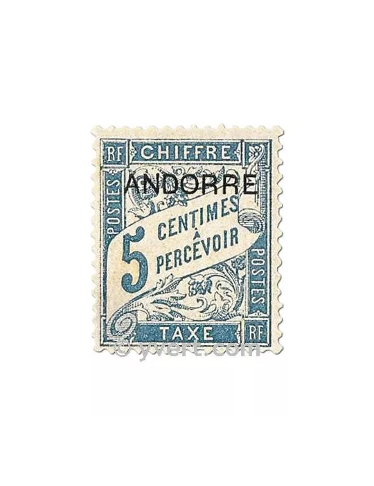 n° 1/8 - Timbre Andorre Taxe