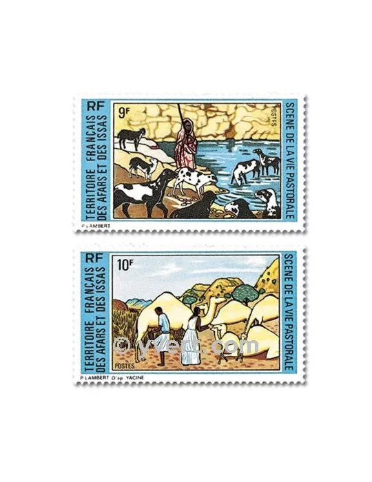 n° 381/382 - Timbre Afars et Issas Poste
