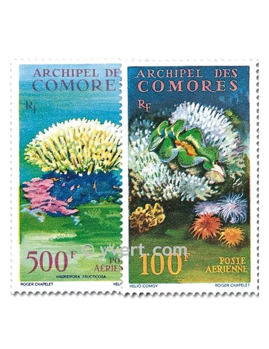 n° 5/6 - Timbre Comores Poste aérienne