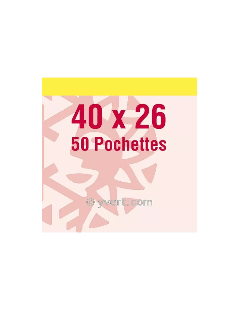 Pochettes simple soudure - Lxh:40x26mm (Fond transparent)