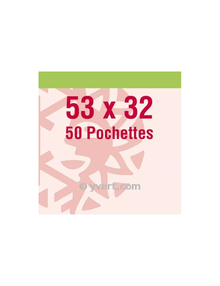 Pochettes simple soudure - Lxh:53x32mm (Fond transparent)