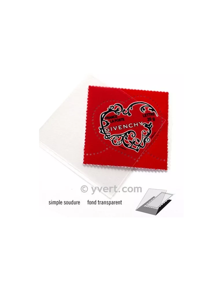 Pochettes simple soudure - Lxh:40x40mm (Fond transparent)