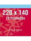 Pochettes simple soudure - Lxh:220x140mm (Fond noir) (D)