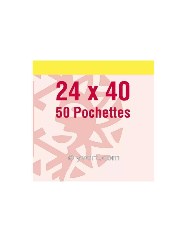 Pochettes simple soudure - Lxh:24x40mm (Fond transparent)