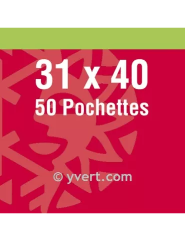 Pochettes simple soudure - Lxh:31x40mm (Fond noir)