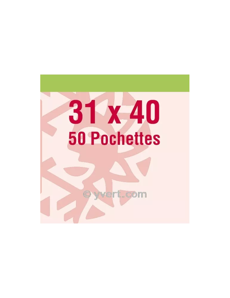 Pochettes simple soudure - Lxh:31x40mm (Fond transparent)