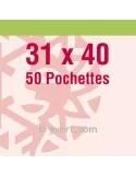 Pochettes simple soudure - Lxh:31x40mm (Fond transparent)