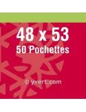Pochettes simple soudure - Lxh:48x53mm (Fond noir)