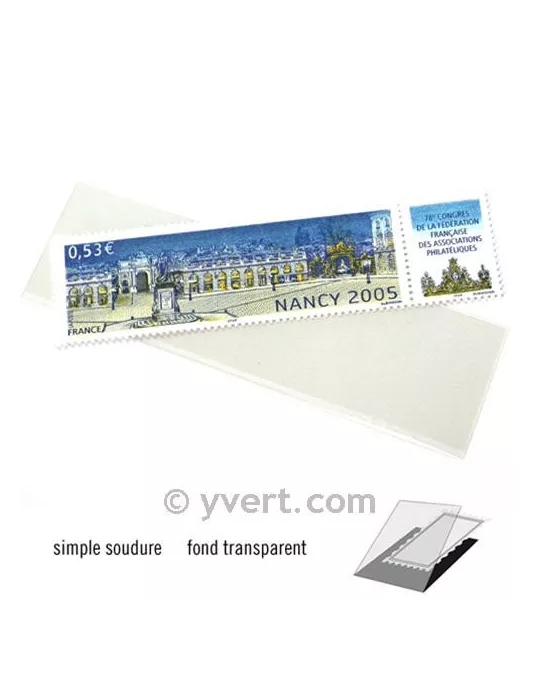 Pochettes simple soudure - Lxh:102x27mm (Fond transparent)