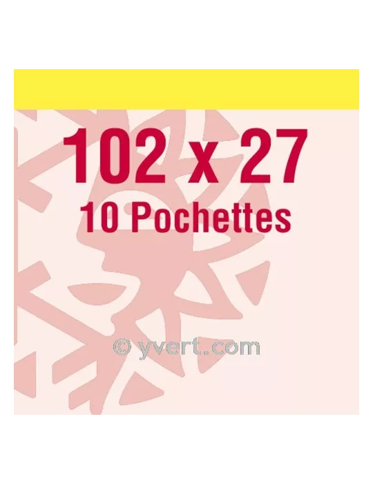 Pochettes simple soudure - Lxh:102x27mm (Fond transparent)