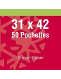 Pochettes double soudure - Lxh:31x42mm (Fond noir)