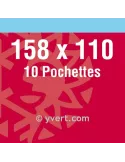 Pochettes double soudure - Lxh:158x110mm (Fond noir)