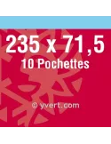 Pochettes double soudure - Lxh:235x71.5mm (Fond noir)