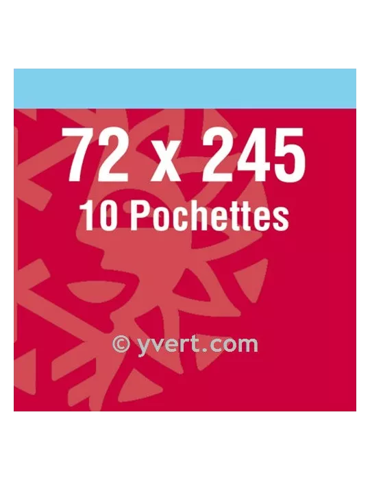 Pochettes double soudure - Lxh:72x245mm (Fond noir)