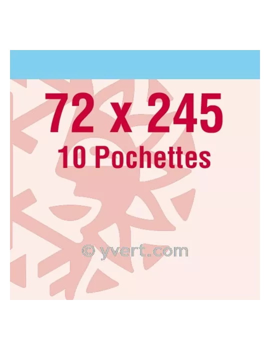 Pochettes double soudure - Lxh:72x245mm (Fond transparent)