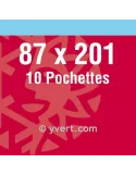 Pochettes double soudure - Lxh:87x201mm (Fond noir)