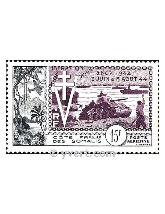 n° 24 - Timbre Cote des Somalis Poste aérienne