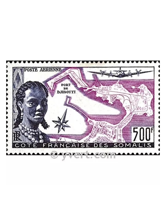 n° 25 - Timbre Cote des Somalis Poste aérienne