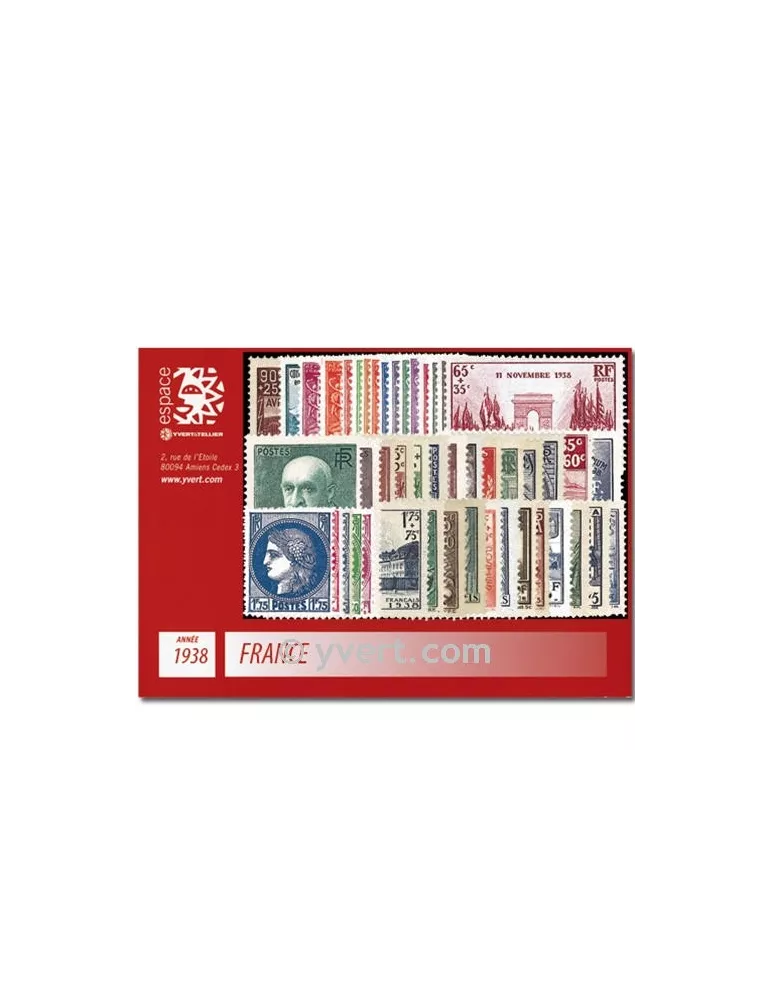 n° 372/418 - Timbre France Année complète (1938)