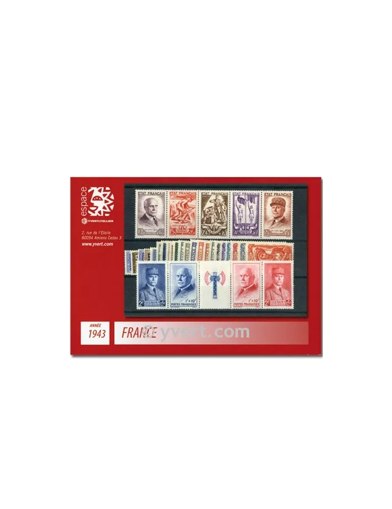 n° 568/598 - Timbre France Année complète (1943)