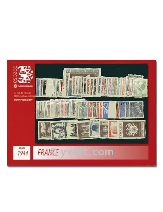 n° 599/668 - Timbre France Année complète (1944)