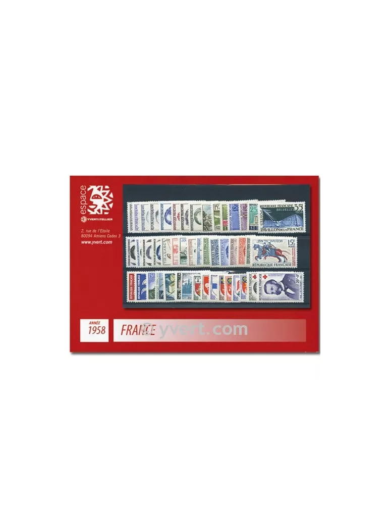n° 1142/1188 - Timbre France Année complète (1958)