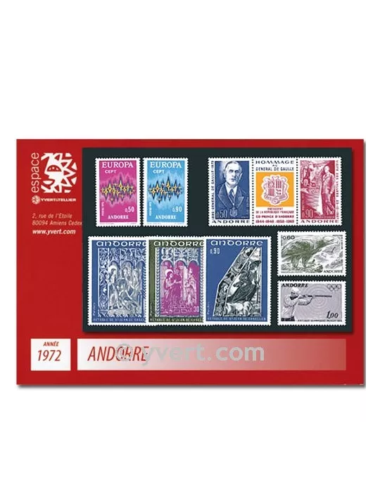n° 217/225A - Timbre Andorre Année complète (1972)