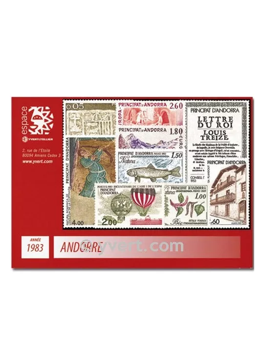 n° 310/326 - Timbre Andorre Année complète (1983)