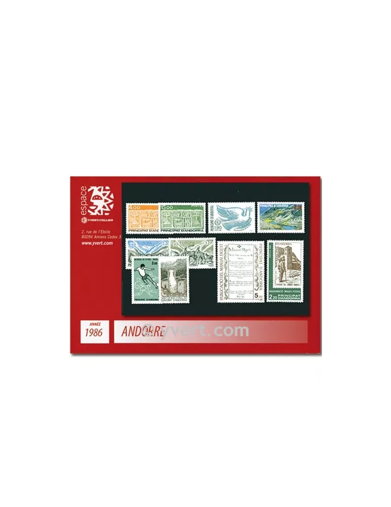 n° 345/354 - Timbre Andorre Année complète (1986)