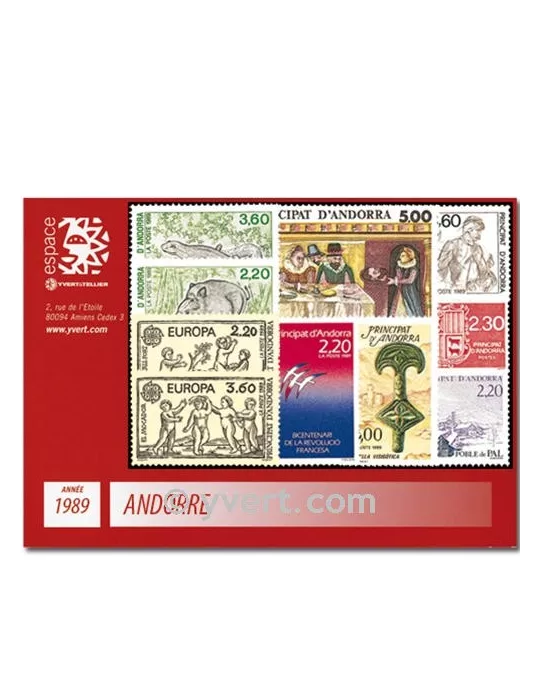 n° 376/384 - Timbre Andorre Année complète (1989)
