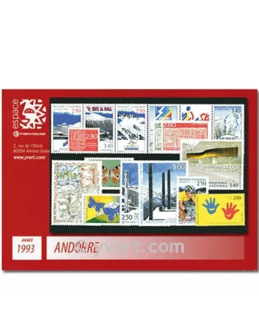 n° 426A/440 - Timbre Andorre Année complète (1993)