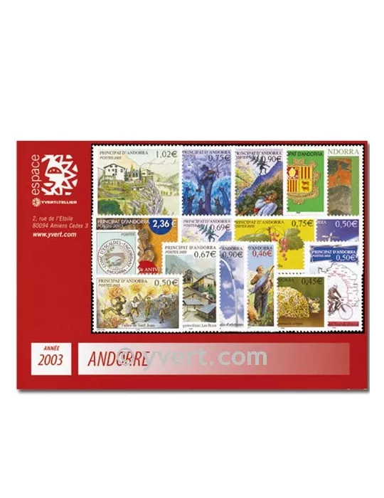 n° 575/590 - Timbre Andorre Année complète (2003)