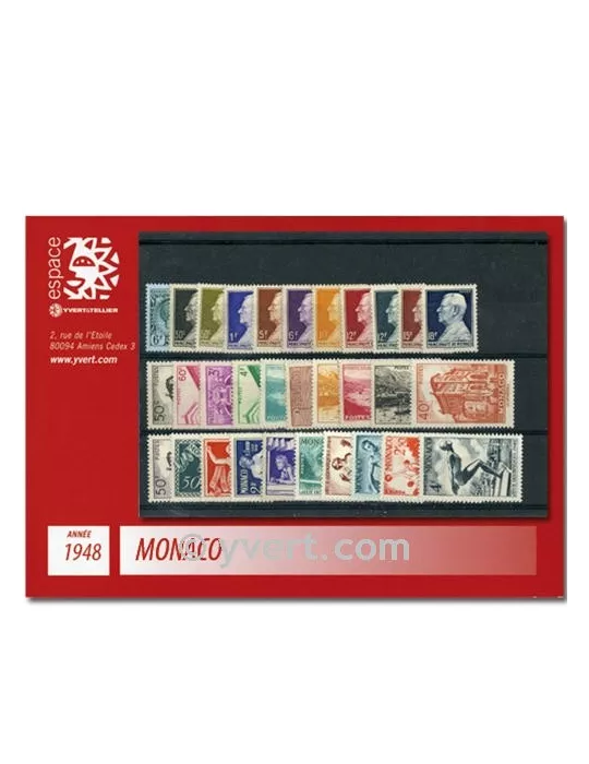 n° 301/323 - Timbre Monaco Année complète (1948)