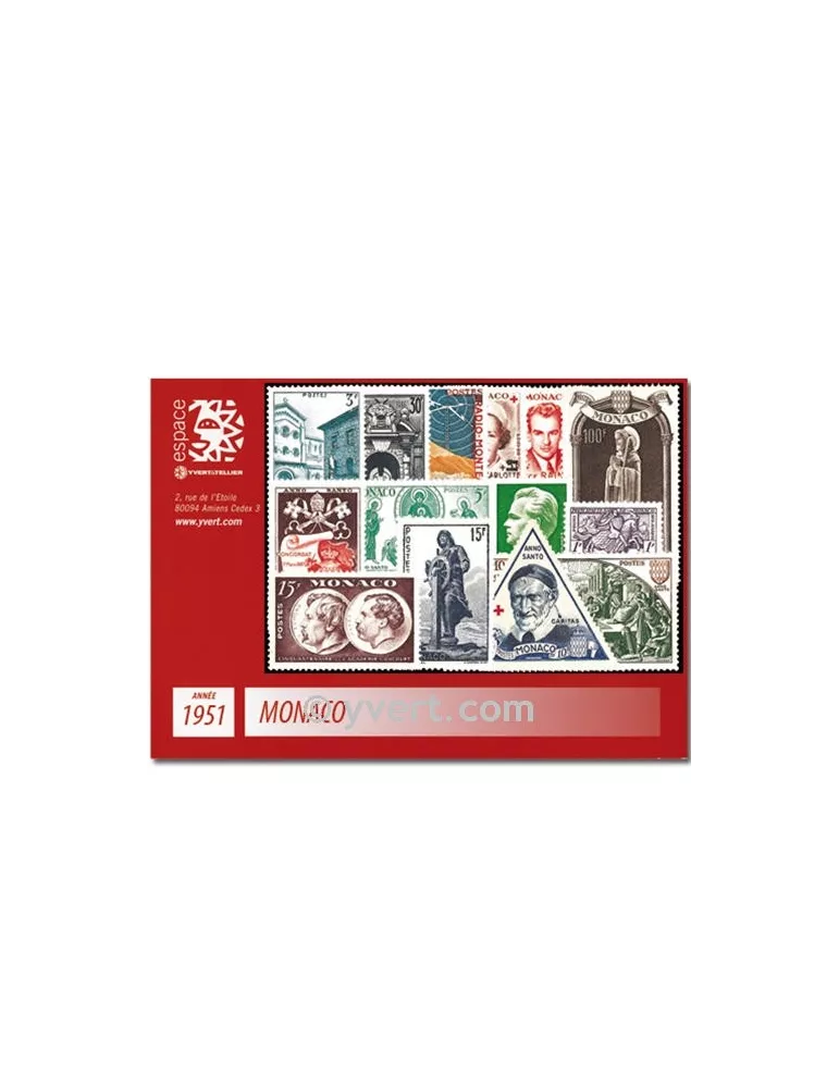 n° 351/382B - Timbre Monaco Année complète (1951)