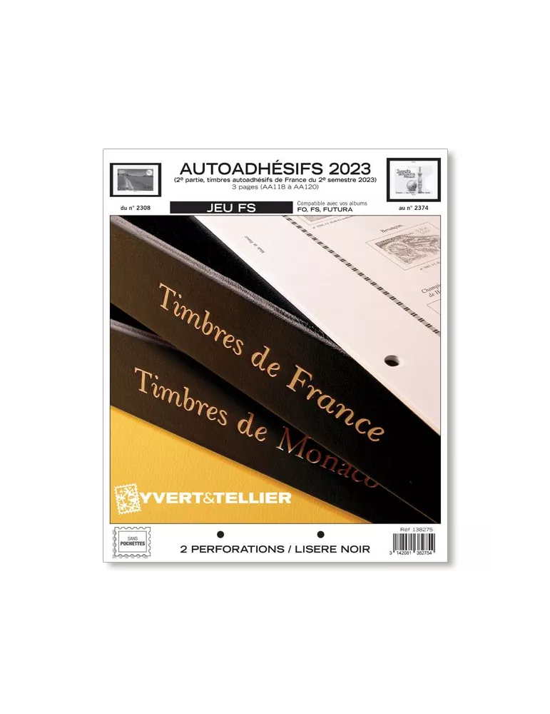 FRANCE AUTOADHESIFS FS : 2023 - 2E SEMESTRE (JEUX SANS POCHETTES)