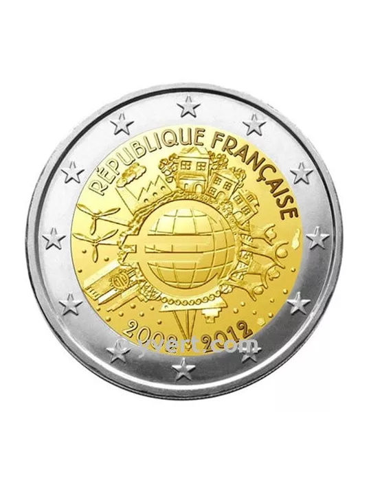 2 EURO COMMEMORATIVE 2012 : FRANCE (10e anniversaire de la mise en circulation des euros)