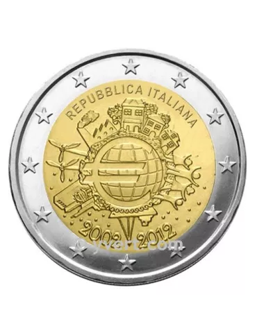 2 EURO COMMEMORATIVE 2012 : ITALIE (10e anniversaire de la mise en circulation des euros)