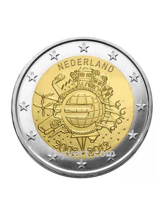 2 EURO COMMEMORATIVE 2012 : PAYS-BAS (10e anniversaire de la mise en circulation des euros)