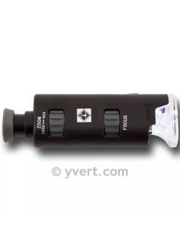 Microscope avec zoom et LED, 60 ET 100 x LEUCHTTURM