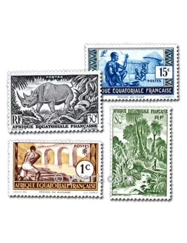 AFRIQUE EQUATORIALE FR : Pochette de 50 timbres (Oblitérés)