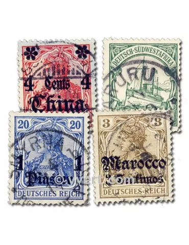 ALLEMAGNE COLONIES : pochette de 10 timbres (Oblitérés)
