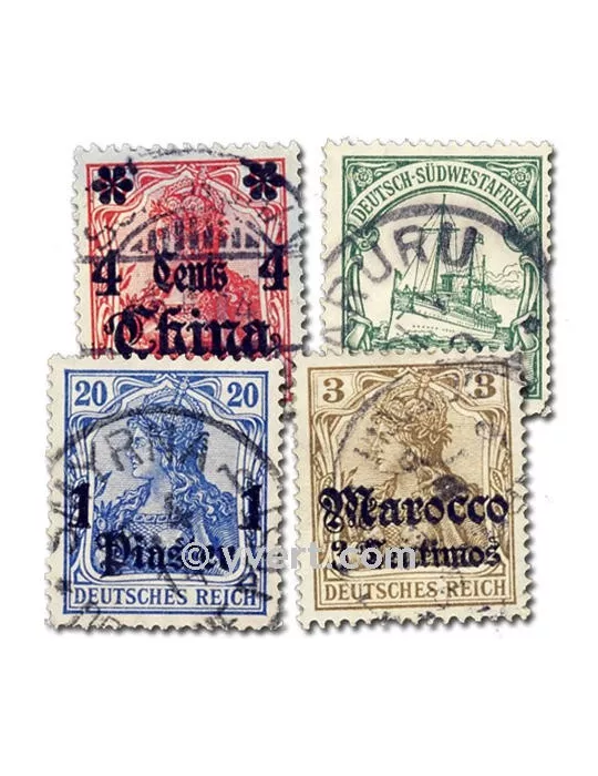 ALLEMAGNE COLONIES : pochette de 10 timbres (Oblitérés)