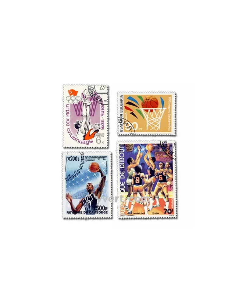 BASKET : pochette de 25 timbres (Oblitérés)