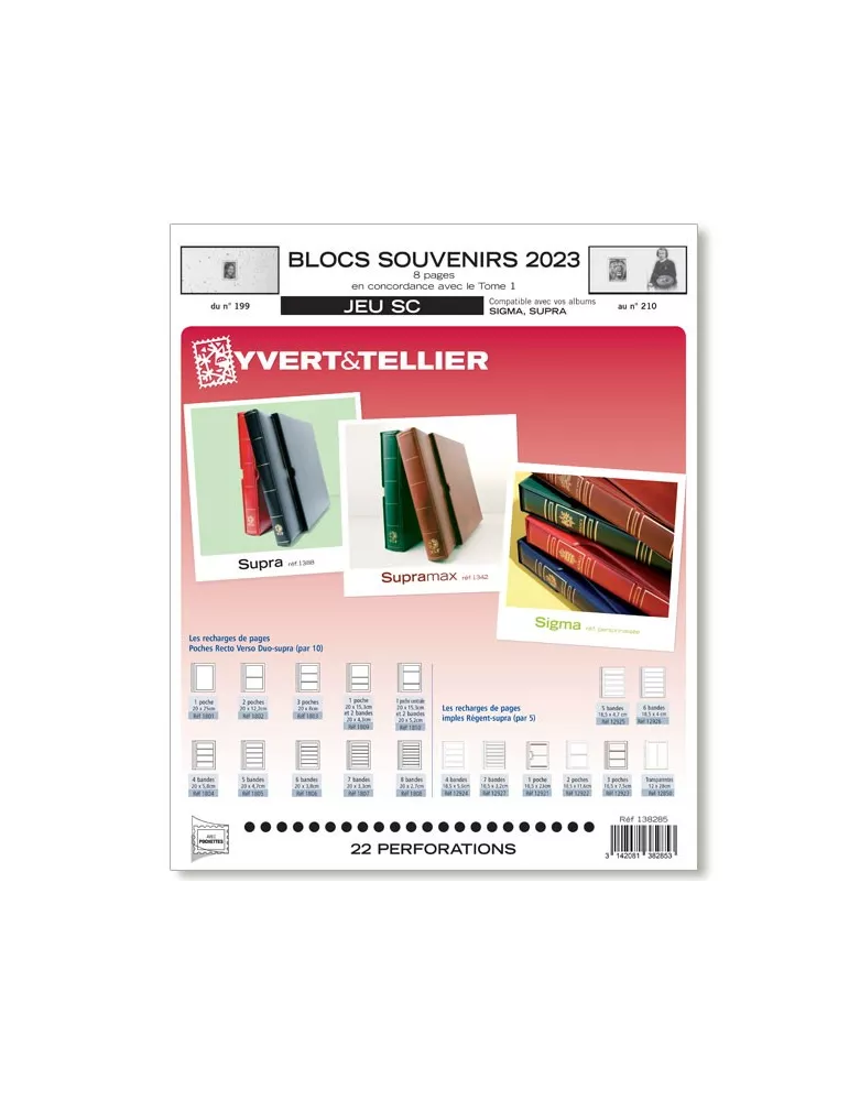 BLOCS SOUVENIRS SC : 2023 (JEUX AVEC POCHETTES)