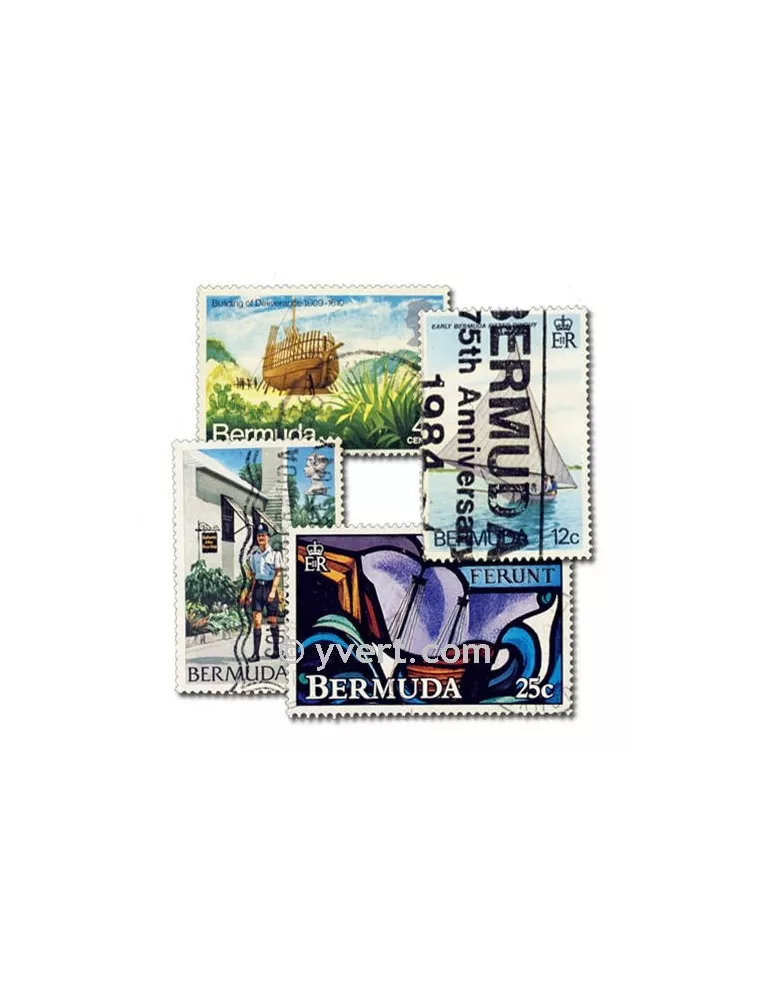 BERMUDES : pochette de 100 timbres (Oblitérés)